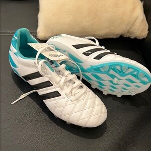 Adidas Women's White and Black Soccer Cleats